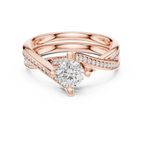 Delicate Pavé Round Moissanite Wedding Ring F Color VVS