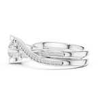 Delicate Pavé Round Moissanite Wedding Ring F Color VVS