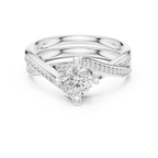 Delicate Pavé Round Moissanite Wedding Ring F Color VVS
