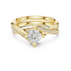 Delicate Pavé Round Moissanite Wedding Ring F Color VVS