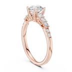 Round VVS Diamond Ring with Side Stones E Color