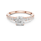 Round VVS Diamond Ring with Side Stones E Color