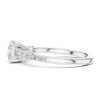 Round VVS Diamond Ring with Side Stones E Color