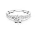 Round VVS Diamond Ring with Side Stones E Color