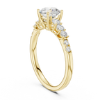 Round VVS Diamond Ring with Side Stones E Color