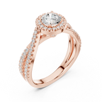 Round Moissanite Pavé Engagement Ring Anniversary Gift D Color