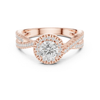 Round Moissanite Pavé Engagement Ring Anniversary Gift D Color