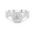 Round Moissanite Pavé Engagement Ring Anniversary Gift D Color