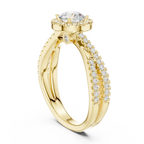 Round Moissanite Pavé Engagement Ring Anniversary Gift D Color