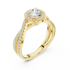 Round Moissanite Pavé Engagement Ring Anniversary Gift D Color