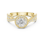 Round Moissanite Pavé Engagement Ring Anniversary Gift D Color