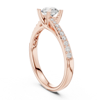 F Color Round Lab Created Diamond Pavé Band Wedding Ring