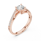 F Color Round Lab Created Diamond Pavé Band Wedding Ring