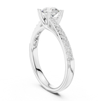 F Color Round Lab Created Diamond Pavé Band Wedding Ring