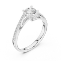 F Color Round Lab Created Diamond Pavé Band Wedding Ring
