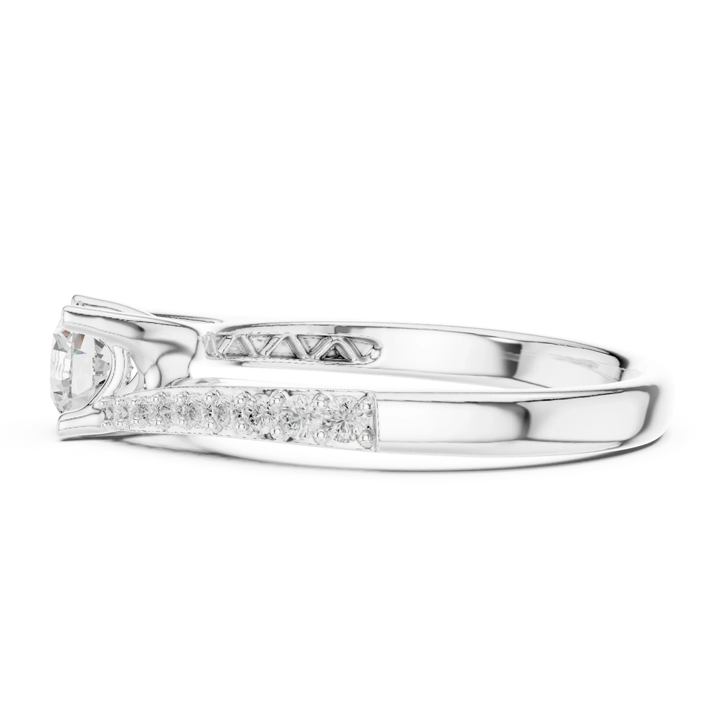 F Color Round Lab Created Diamond Pavé Band Wedding Ring