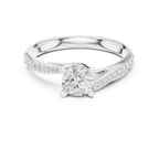F Color Round Lab Created Diamond Pavé Band Wedding Ring
