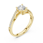F Color Round Lab Created Diamond Pavé Band Wedding Ring