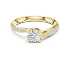 F Color Round Lab Created Diamond Pavé Band Wedding Ring