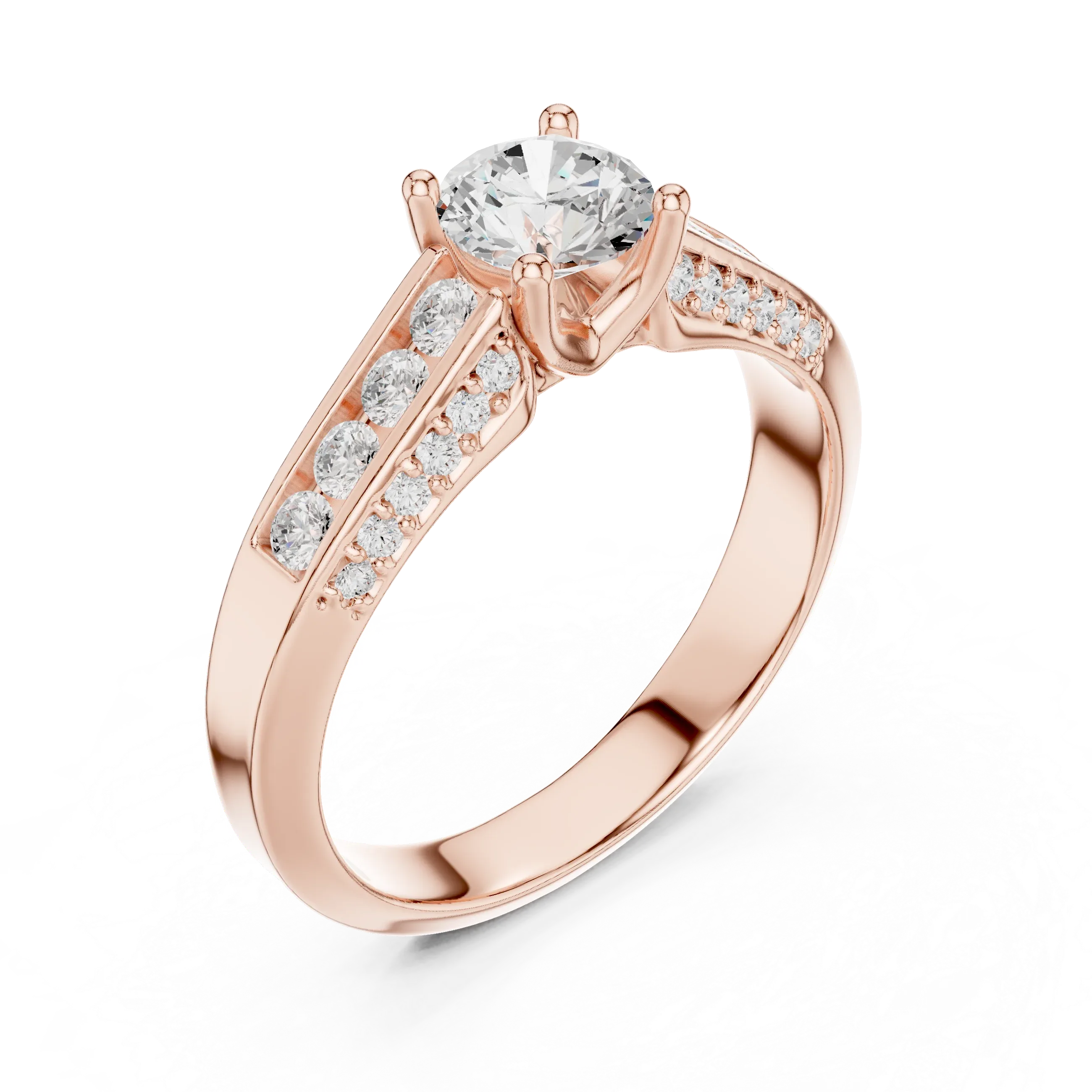 Vintage Round Moissanite Engagement Ring D Color VVS1