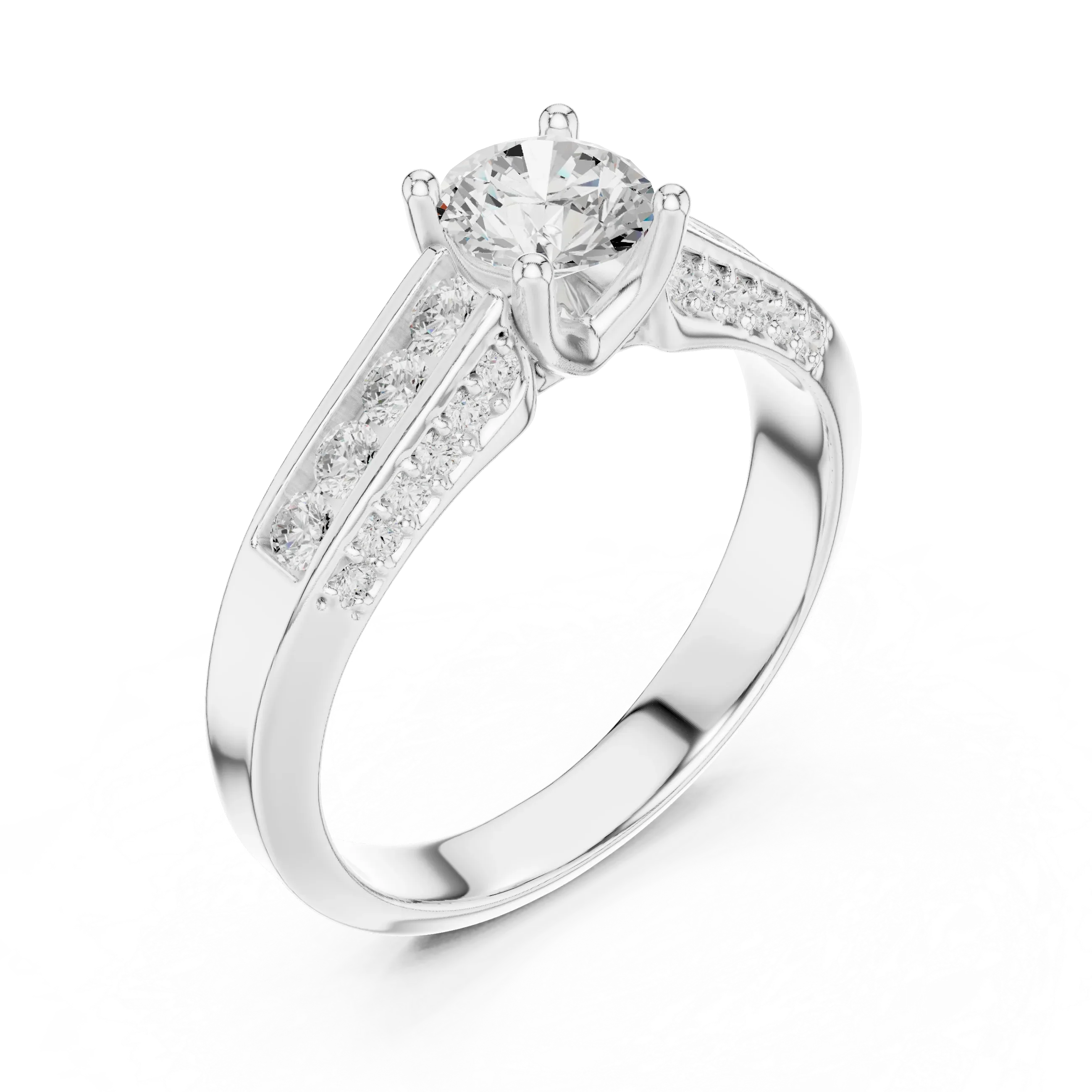Vintage Round Moissanite Engagement Ring D Color VVS1
