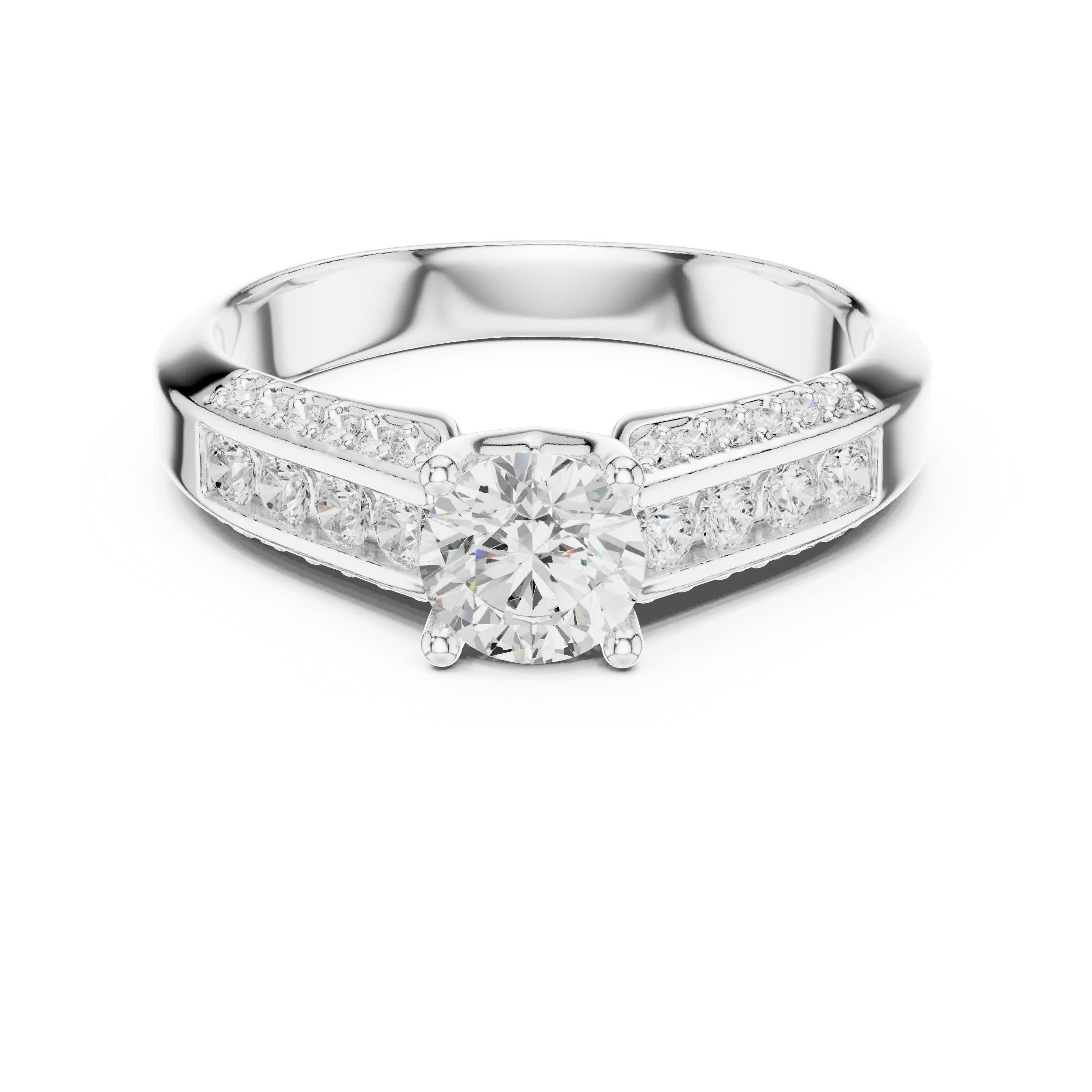 Vintage Round Moissanite Engagement Ring D Color VVS1