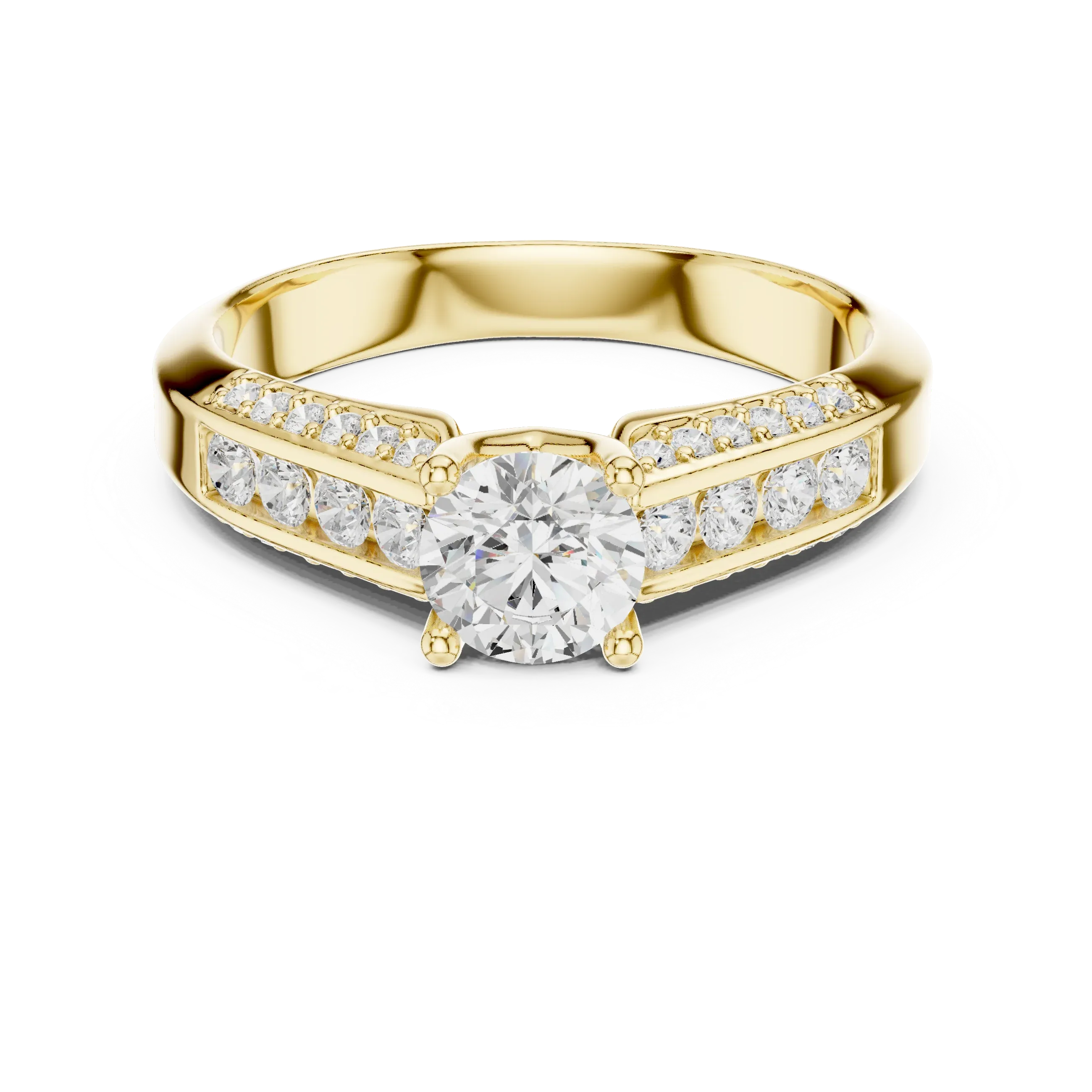 Vintage Round Moissanite Engagement Ring D Color VVS1