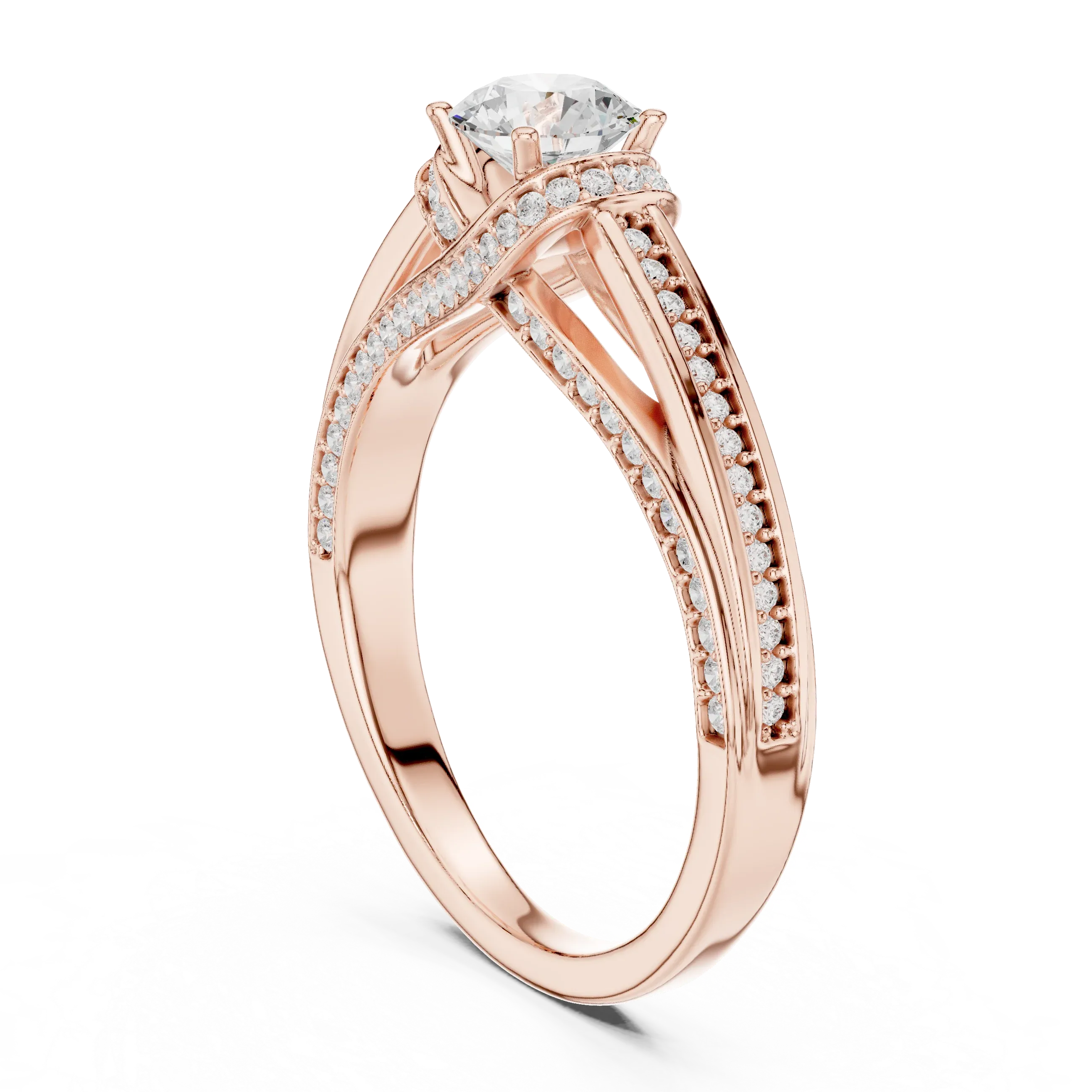 Round Lab Grown Diamond Wedding Ring E Color