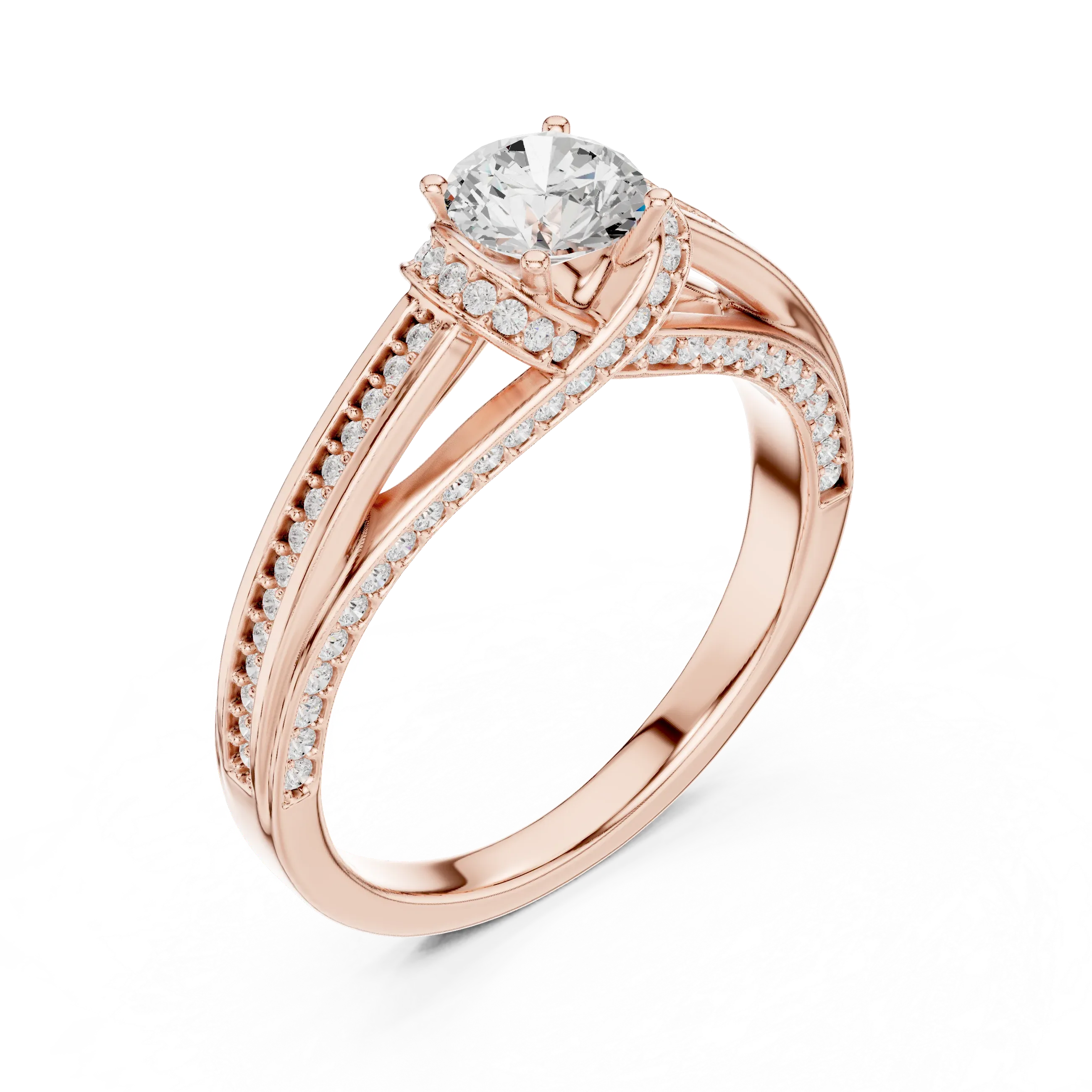 Round Lab Grown Diamond Wedding Ring E Color