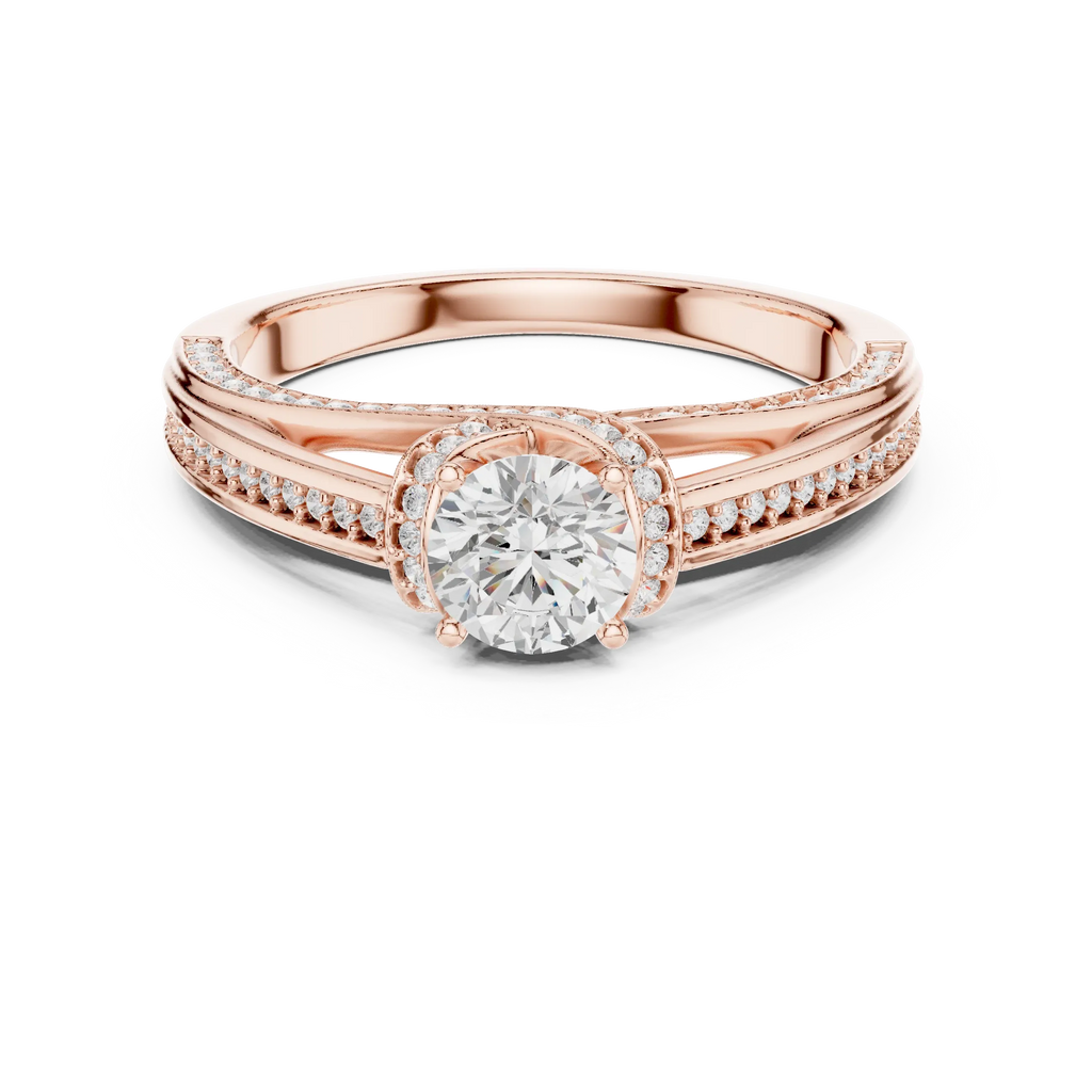 Round Lab Grown Diamond Wedding Ring E Color