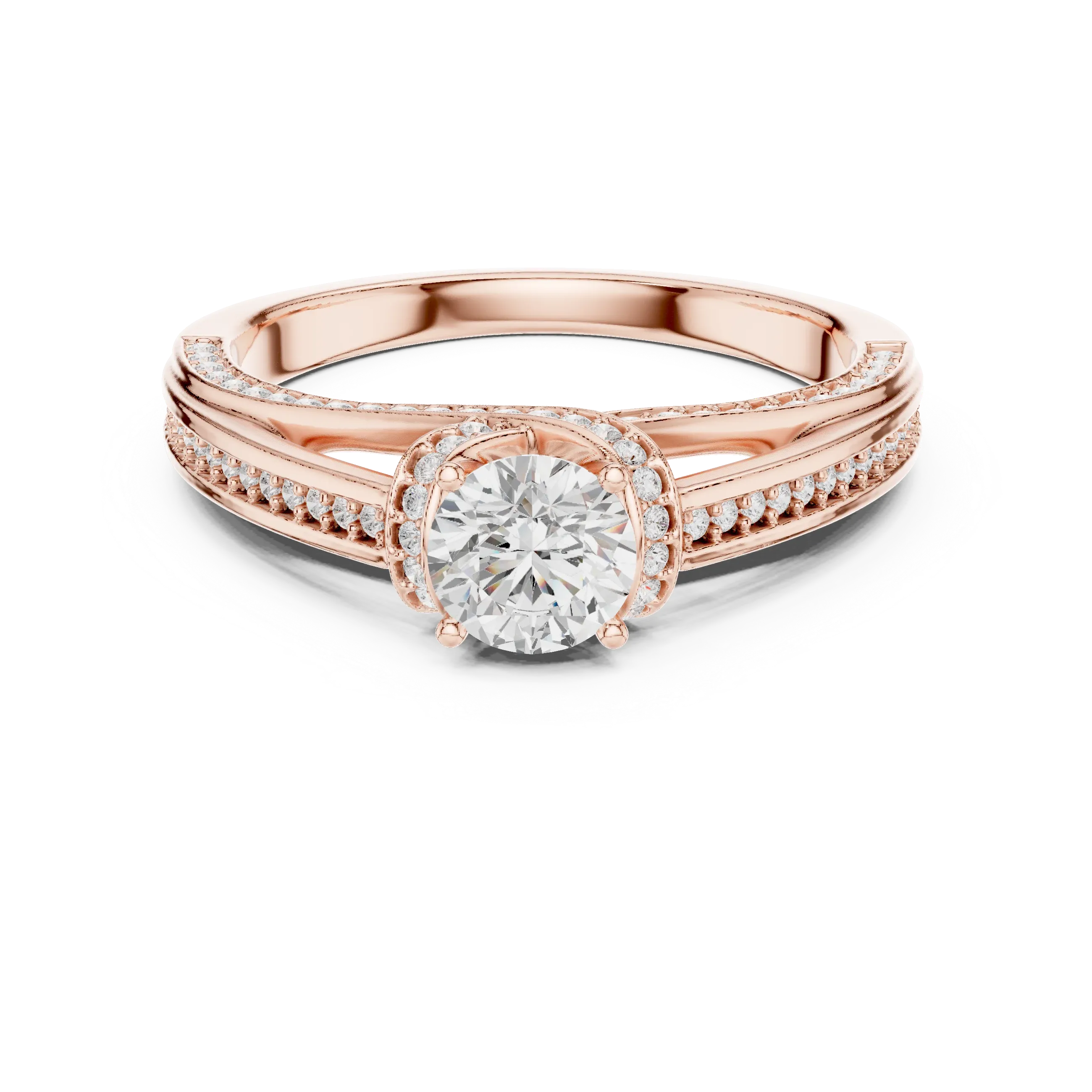 Round Lab Grown Diamond Wedding Ring E Color
