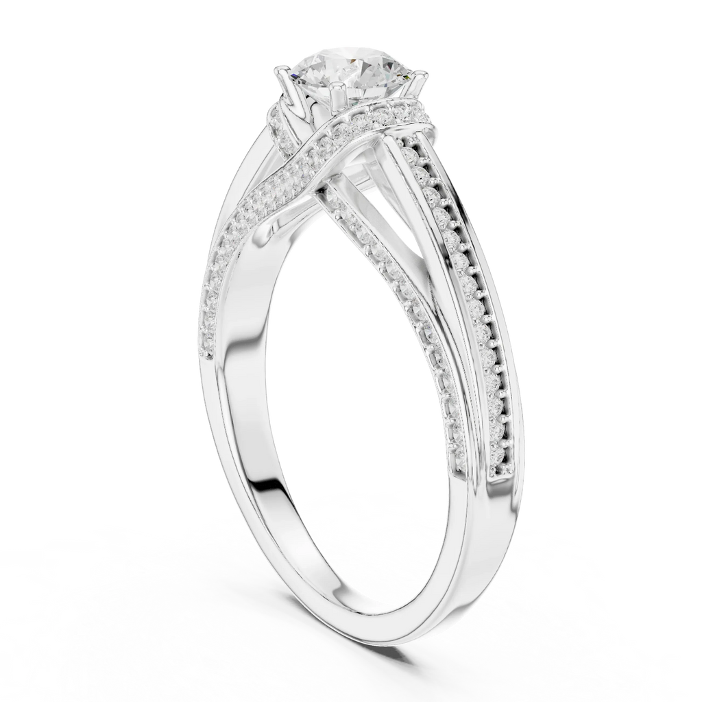 Round Lab Grown Diamond Wedding Ring E Color