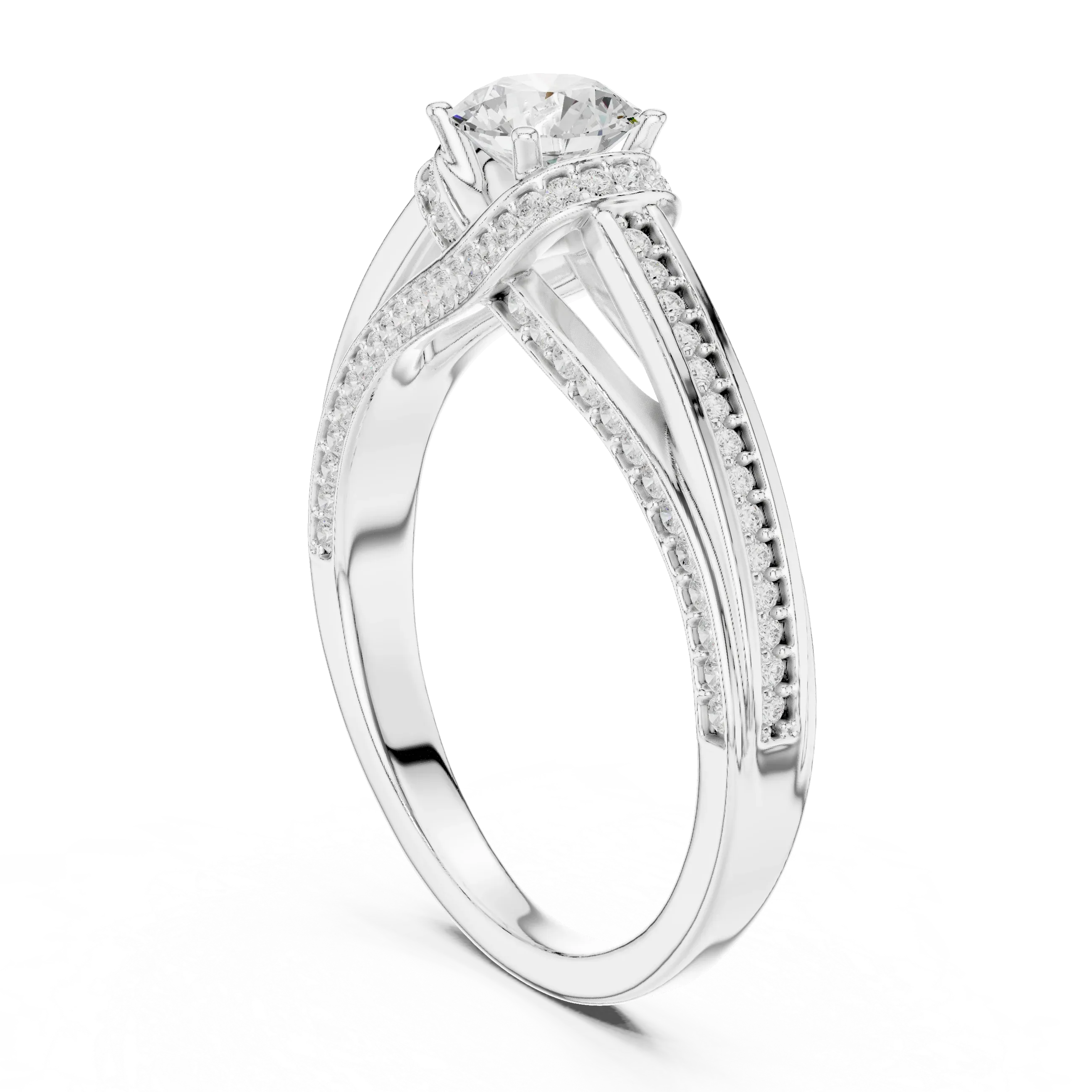 Round Lab Grown Diamond Wedding Ring E Color
