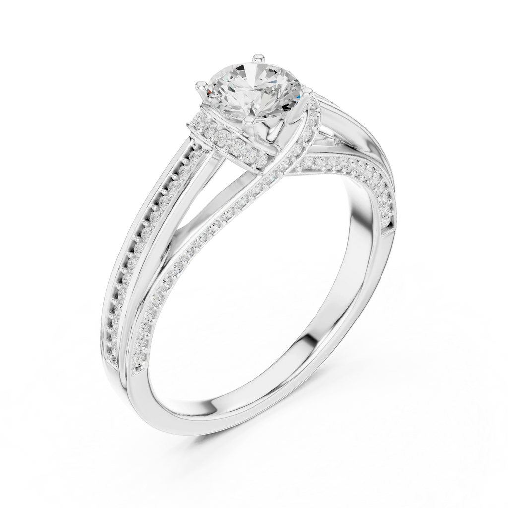 Round Lab Grown Diamond Wedding Ring E Color