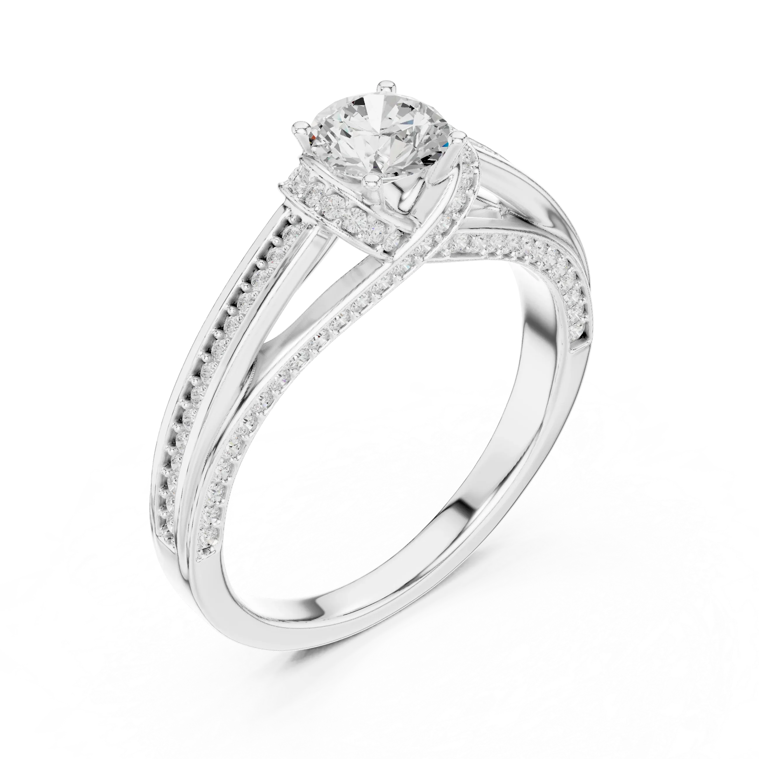 Round Lab Grown Diamond Wedding Ring E Color