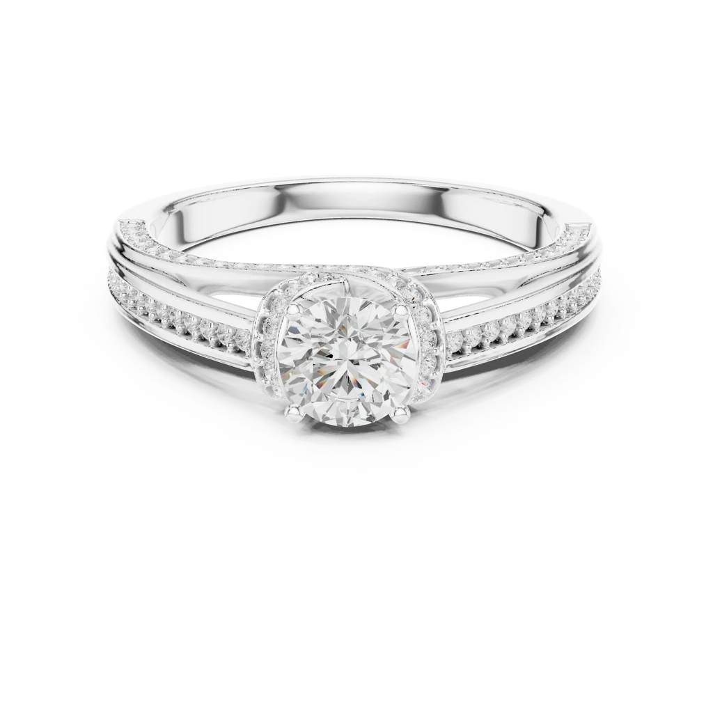 Round Lab Grown Diamond Wedding Ring E Color