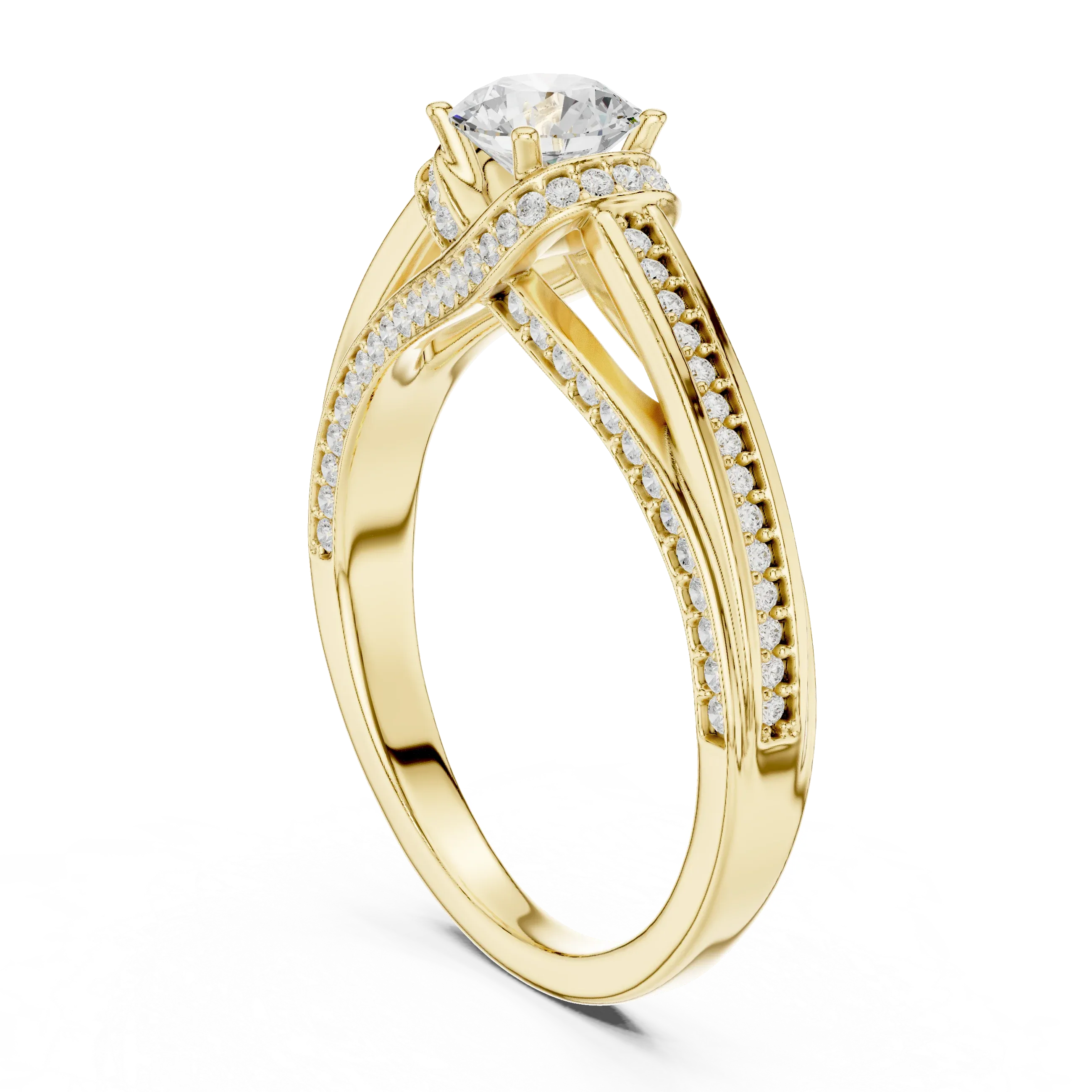 Round Lab Grown Diamond Wedding Ring E Color