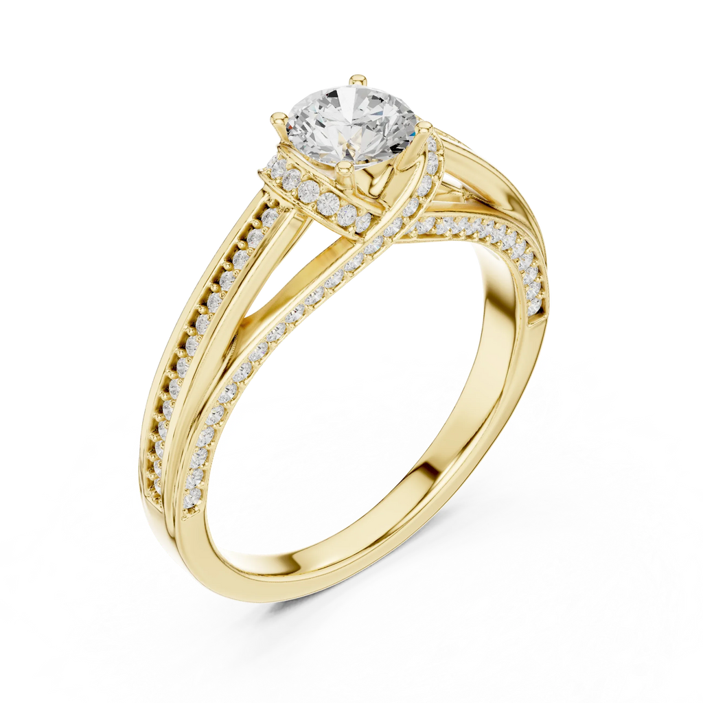 Round Lab Grown Diamond Wedding Ring E Color