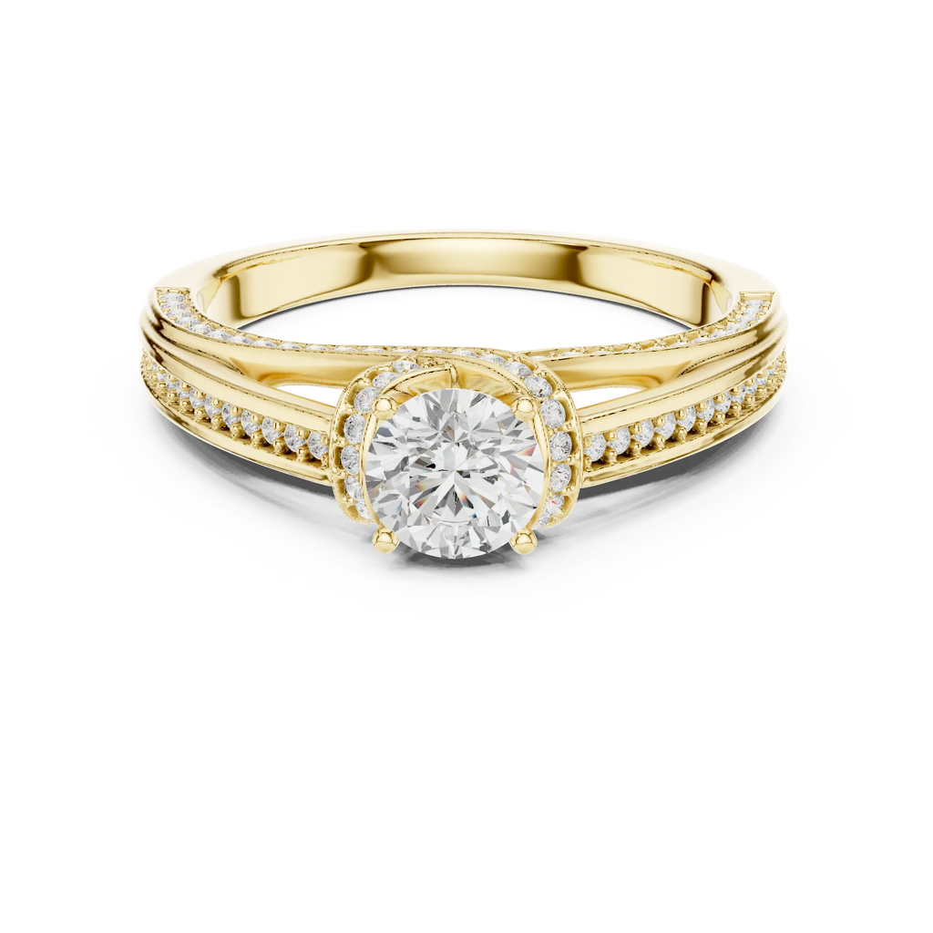 Round Lab Grown Diamond Wedding Ring E Color