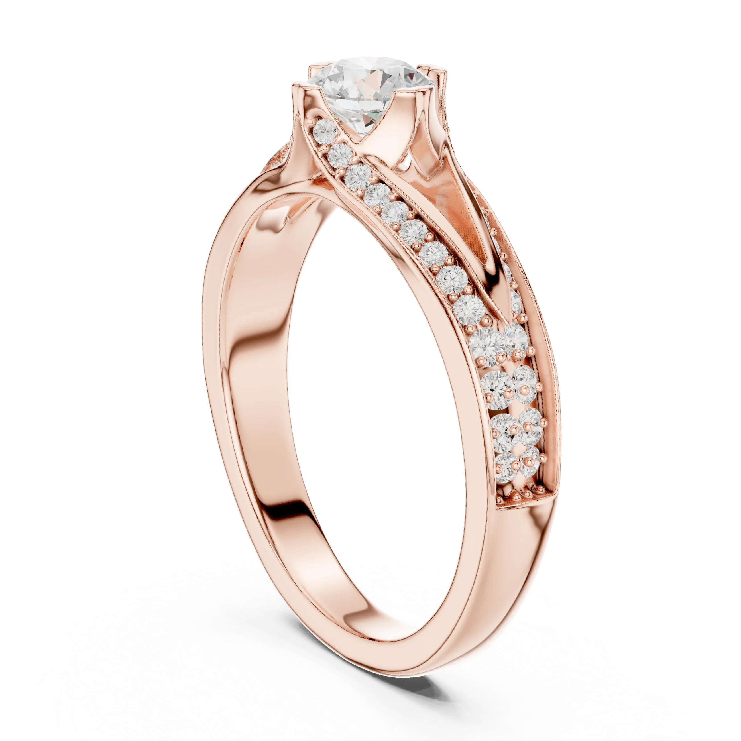 Round VVS Diamond Anniversary Gift Ring F Color