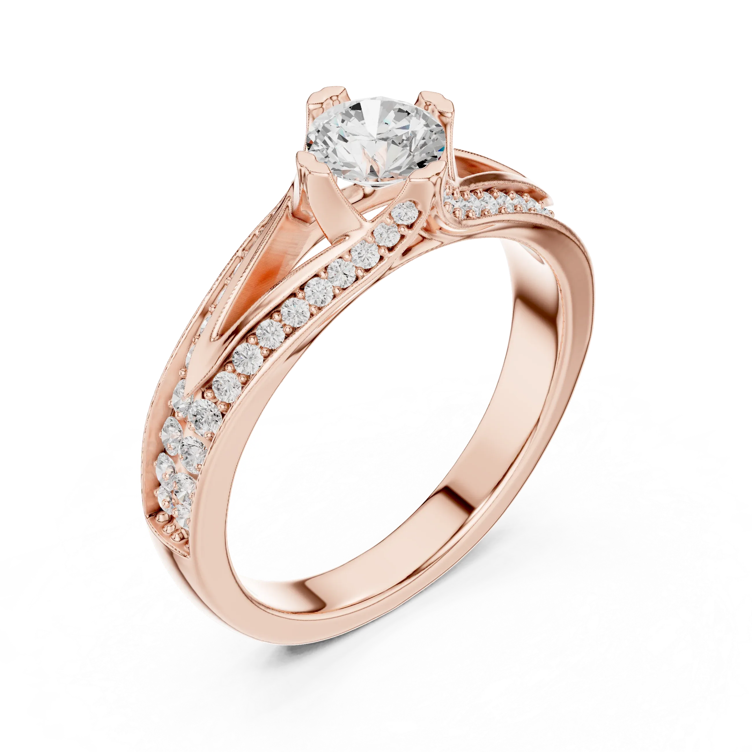 Round VVS Diamond Anniversary Gift Ring F Color