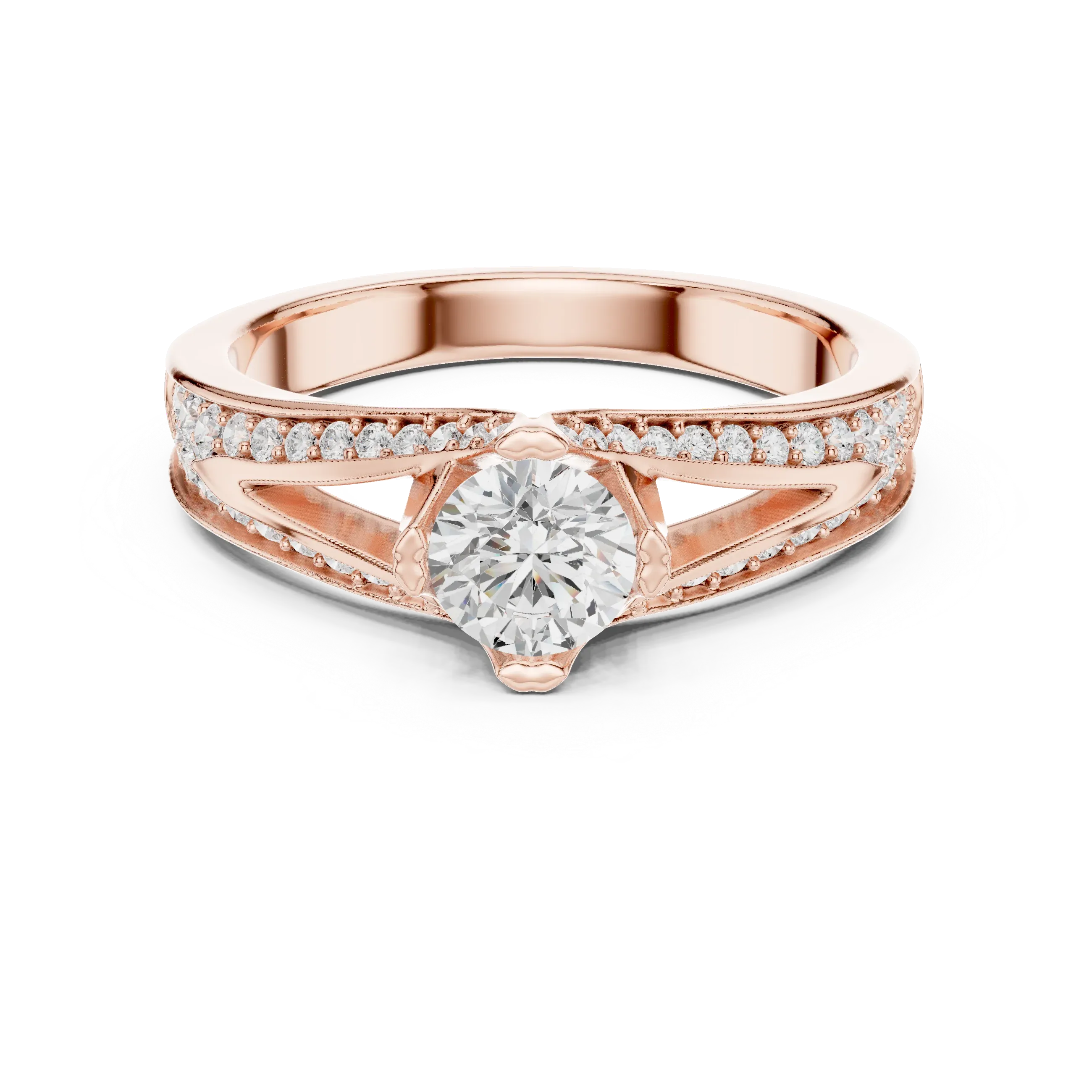 Round VVS Diamond Anniversary Gift Ring F Color