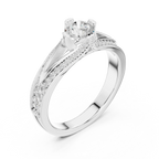 Round VVS Diamond Anniversary Gift Ring F Color
