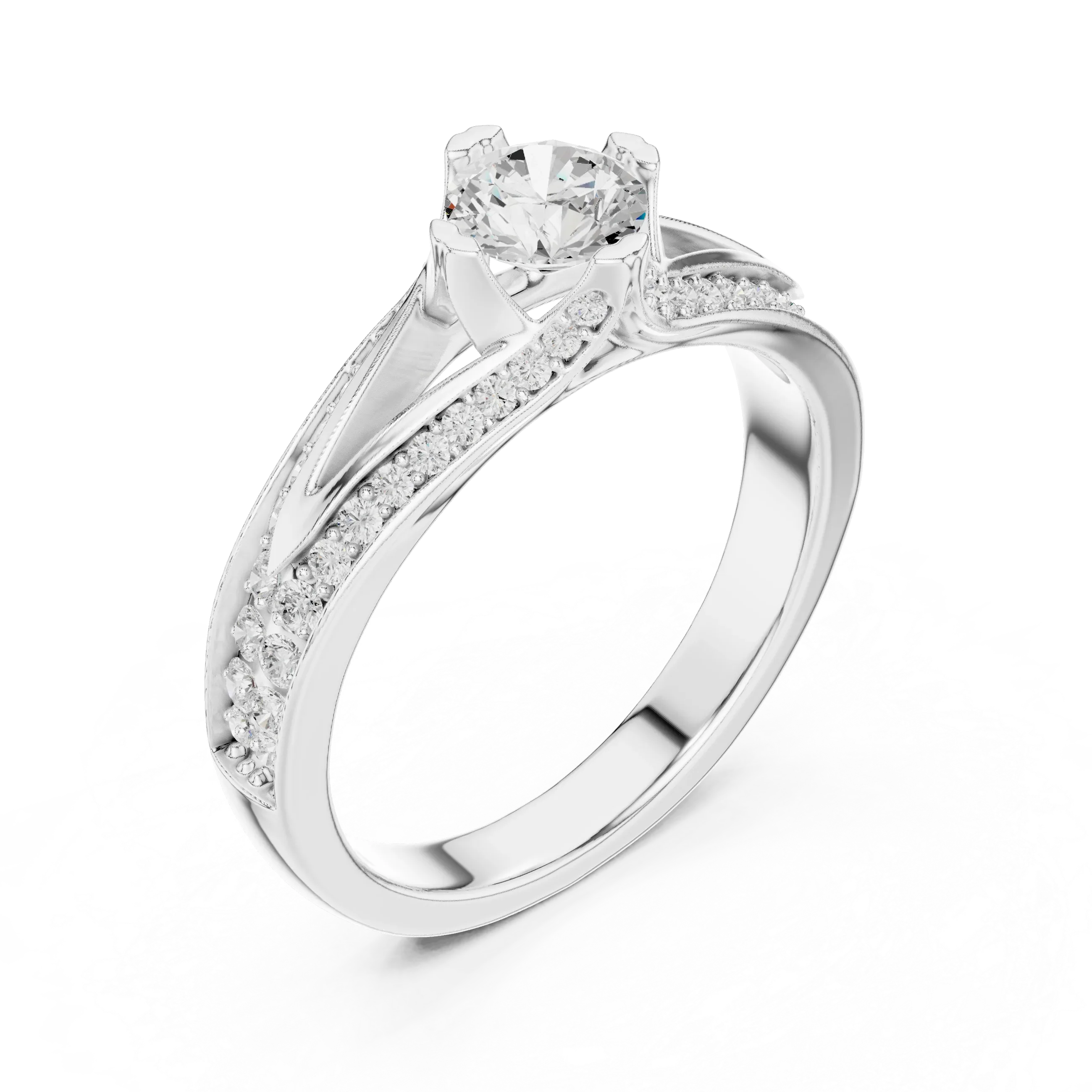Round VVS Diamond Anniversary Gift Ring F Color