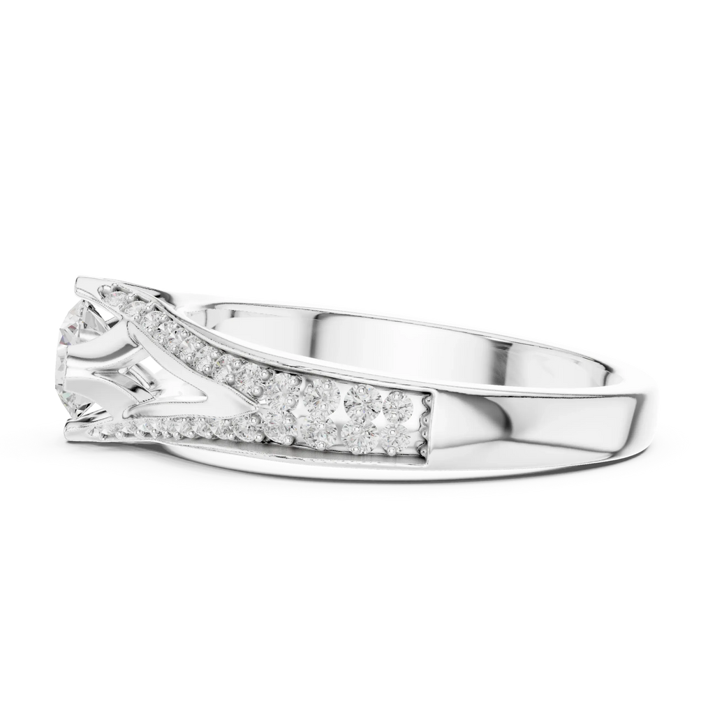 Round VVS Diamond Anniversary Gift Ring F Color
