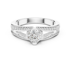 Round VVS Diamond Anniversary Gift Ring F Color
