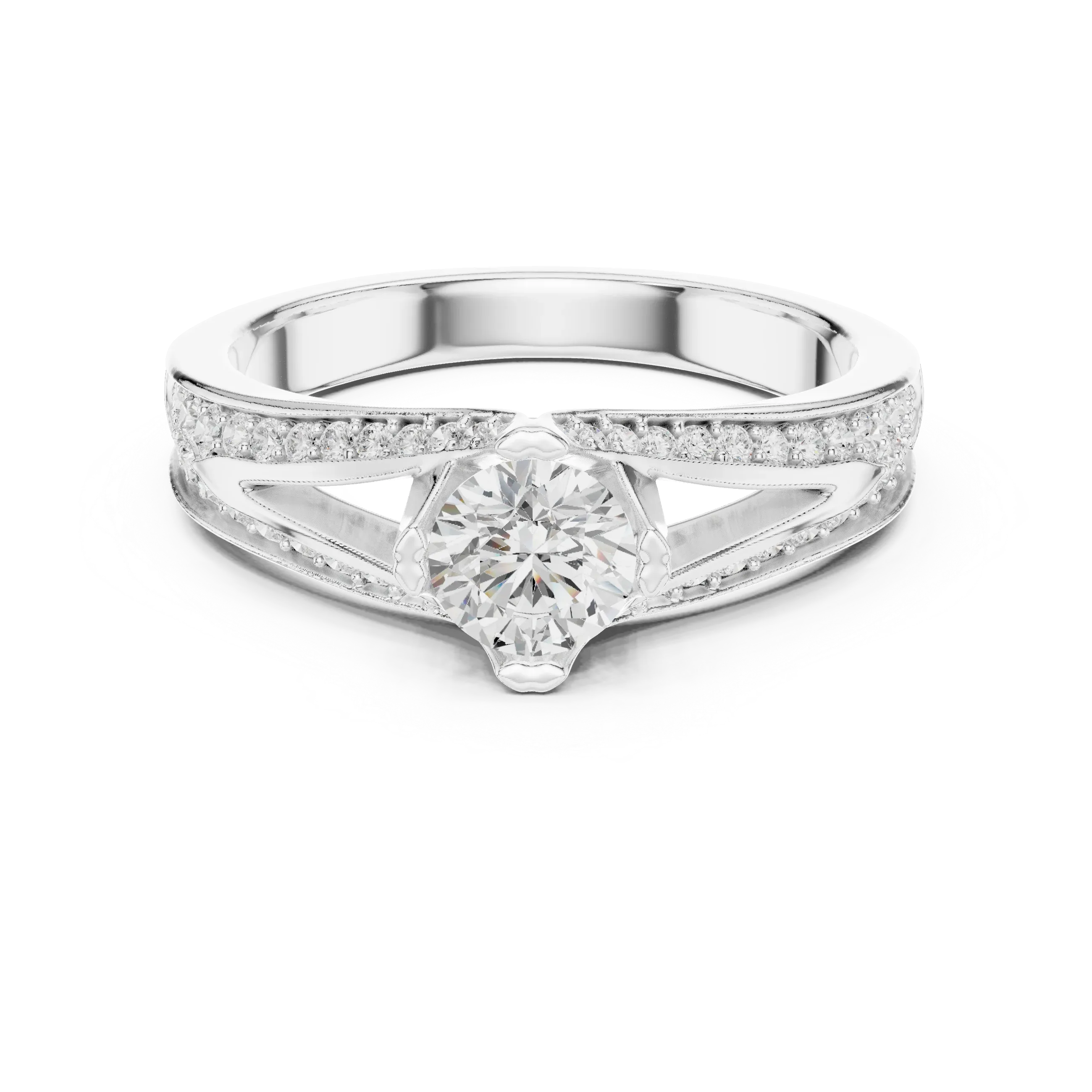 Round VVS Diamond Anniversary Gift Ring F Color