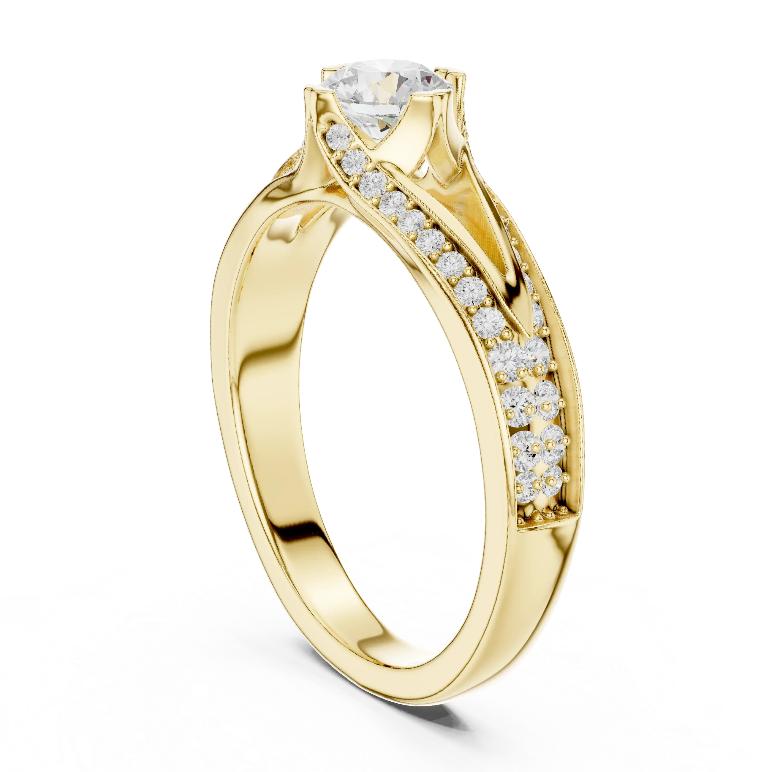 Round VVS Diamond Anniversary Gift Ring F Color