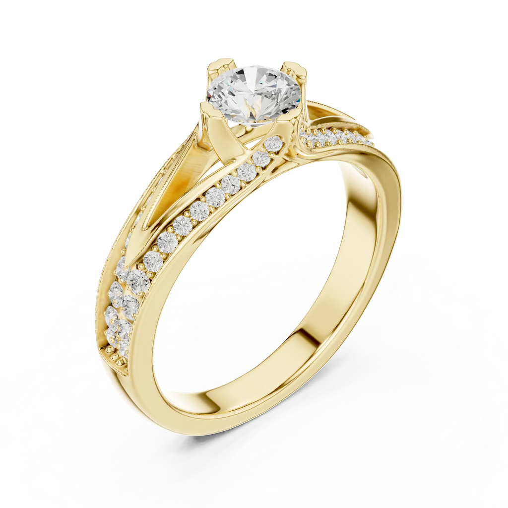 Round VVS Diamond Anniversary Gift Ring F Color
