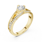 Round VVS Diamond Anniversary Gift Ring F Color